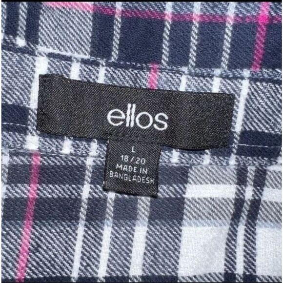 Women’s Ellos Flannel Button Up Shirt Size Large B3 - Picture 3 of 4